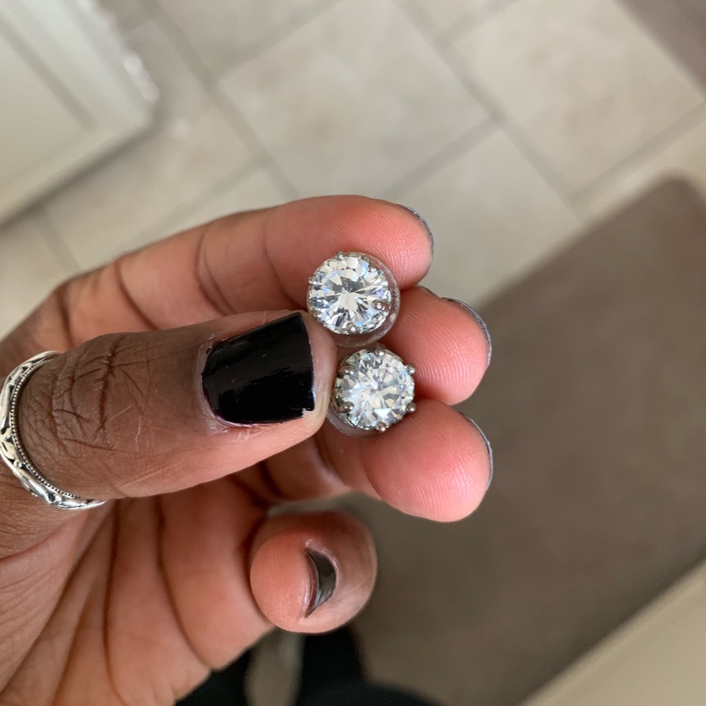 White sapphire earrings